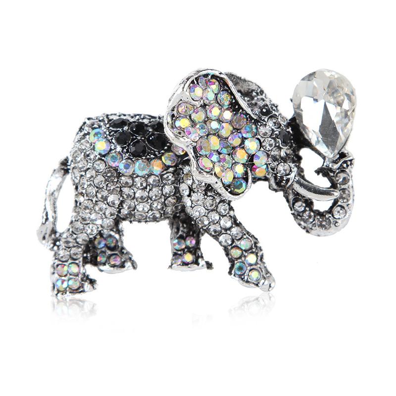 Модные хрустальные броши со стразами в виде животных, слонов, для женщин, для пальто, ювелирные аксессуары, подарки