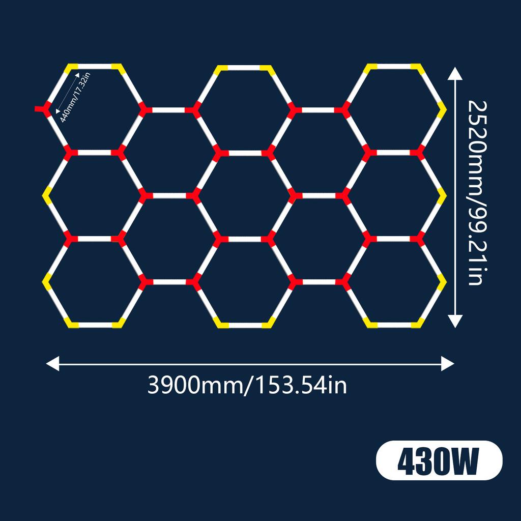 Шестиугольный светодиодный гаражный светильник с рамкой 6500K потолочный светильник для детейлинга автомобиля, гаражной мастерской, спортзала, супермаркета, парикмахерской, бесплатно