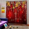 Новый год Рождество Санта-Клаус Красный Снег Тонкие затемняющие оконные шторы для гостиной спальни домашнего декора
