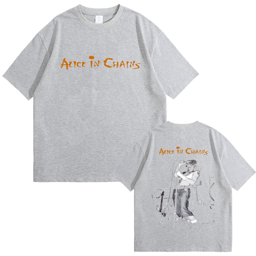 Classic Rock Band Alice in Chains Graphic Tshirts Men Women Retro Gothic Punk Streetwear Unisex Oversized Short Sleeve T Shirts