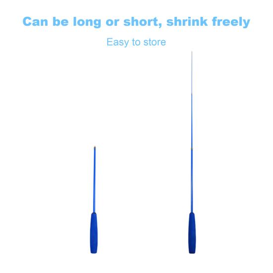 Палочка для дразнения кошек, трехсекционная телескопическая палочка, интерактивная игрушка-ловец котят, устойчивая к царапинам и укусам, синяя, сменная