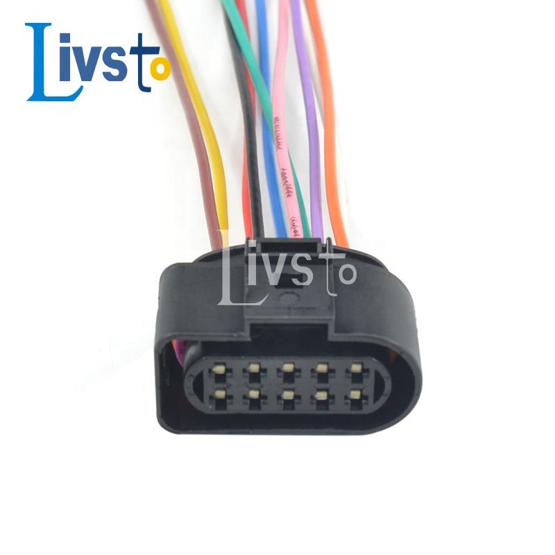 10 Pin Auto Wire Harness Female Black Waterproof Pure Copper PVC Jacket IP67 Rated Home Appliance Use Plug 1J0973735