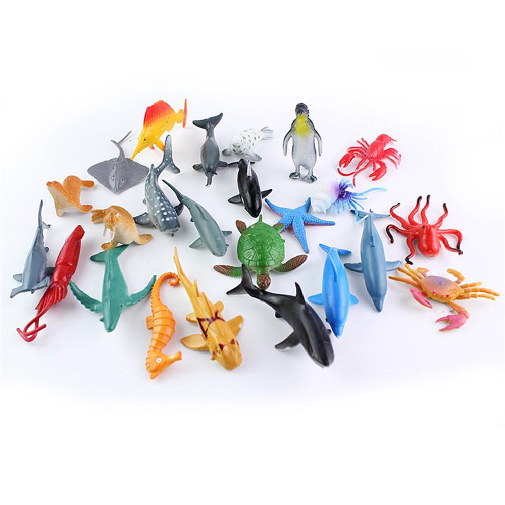 (Precious memory)A Set Simulation Plastic Ocean Animals Sea Creatures Model Educative Toys