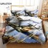Bedding Set Airplane Fighter Duvet Cover Sky Flying Fighter Jet King Queen for Kids Teens Boy Modern Cool Airplane Quilt Cover
