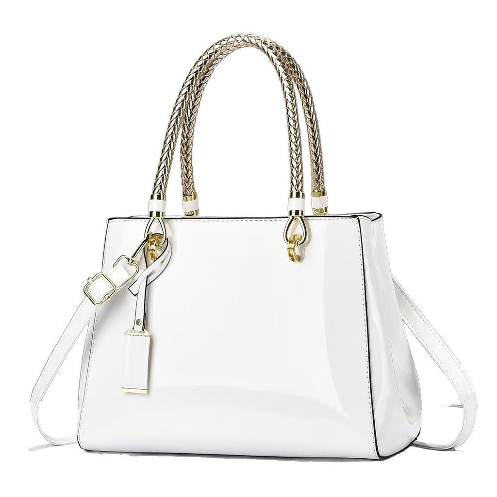 Bag Women's 2025 New Trend Fashion Patent Leather Large Capacity Simple Commuter Tote Single Shoulder Oblique Span Portable Women's Bag