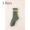5 Pairs of Autumn and Winter New Men's Cotton Mid-calf Lengthened and Thickened Terry Socks Sports Sweat Anti-odour Warm Socks
