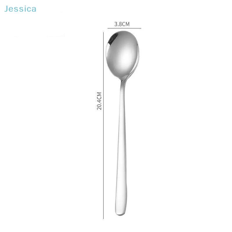 Набор ложек и вилок из нержавеющей стали, посуда в корейском стиле, ложки с длинной ручкой для взрослых, для еды и супа, бытовые суповые ложки