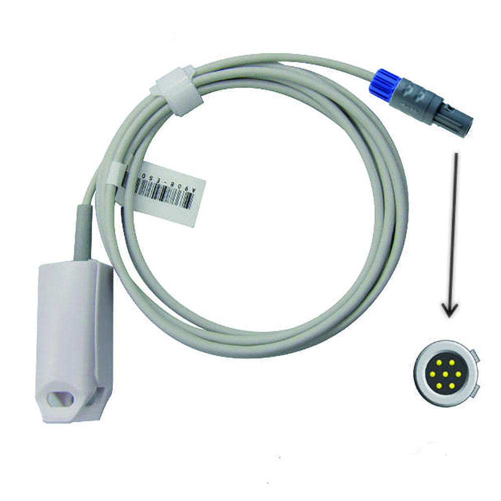 Compatible for Triton 7 Pin Double Slot 60° Patient Monitor, Reusable SPO2 Probe Sensor, SPO2 Finger Sensor, Blood Oxygen Saturation Data Monitoring