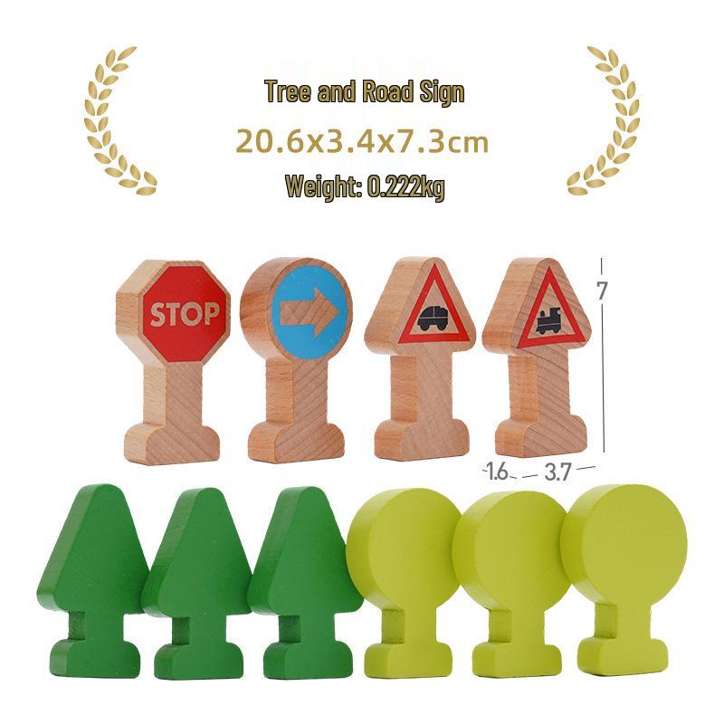 Wooden Electric Train Track Building Blocks - Compatible with Thomas