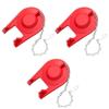 3Pcs Toilet Tank Flapper Red Rubber Replacement Kit For 2-Inch Flush Valve