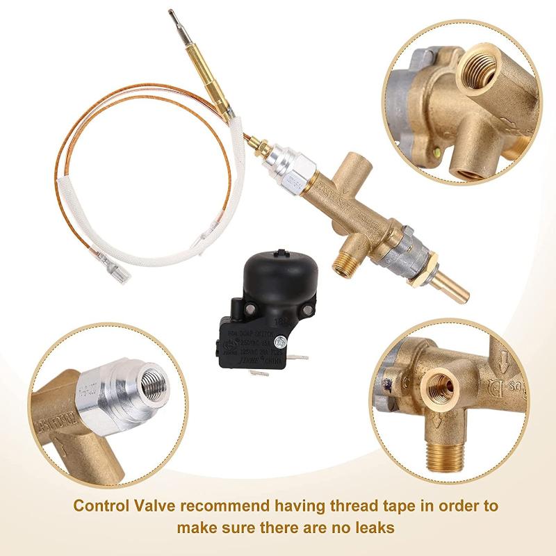 Газовый обогреватель для патио на пропане, обогреватель для помещения и уличный обогреватель для патио, сменный основной блок управления, латунный предохранительный клапан с портом для запальника