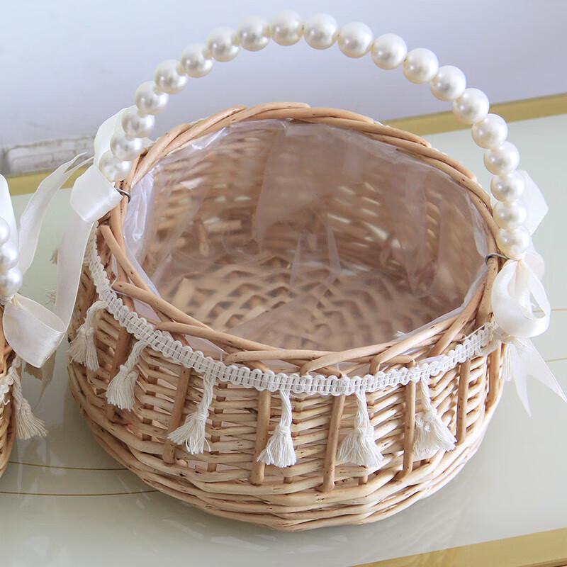 Handmade Bamboo Woven Princess Flower Basket