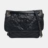 [Pre-Owned] Ysl Niki Silver Chain Black Label Logo Vintage Pleated Leather Crossbody Shoulder Bag - Very Good #1Q3DUDX