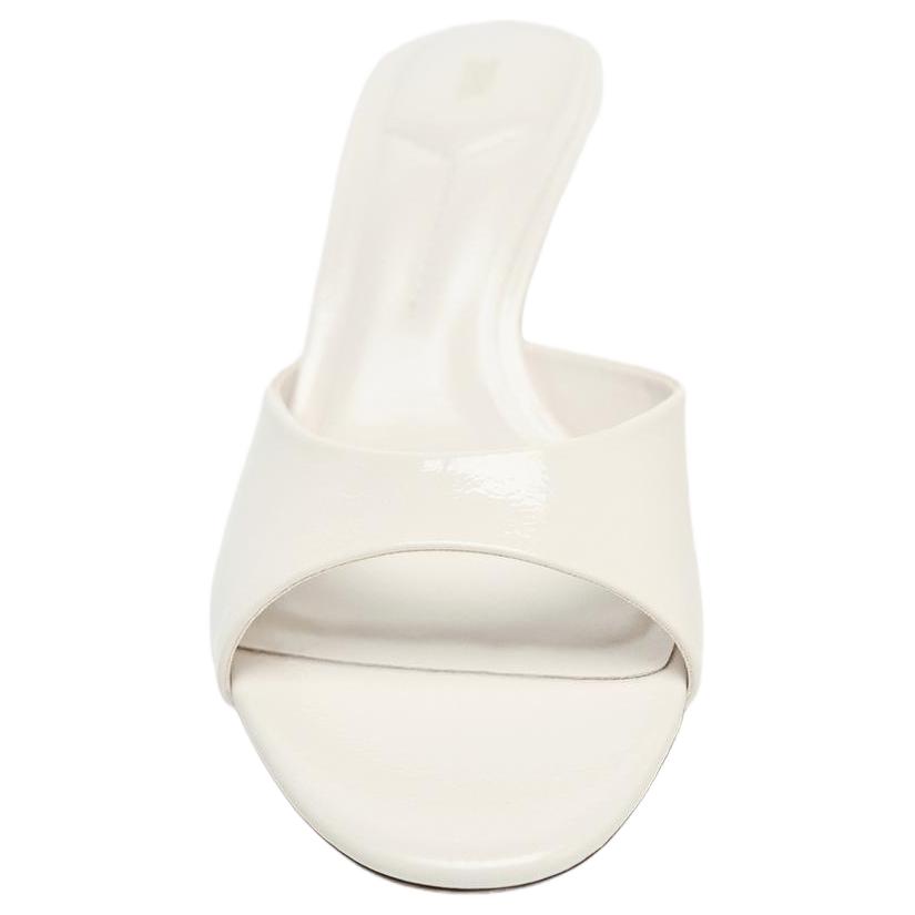 Zara Fashionable Comfortable Patent Leather Effect High Heels Slide Sandals Women Footwear White 2361510001