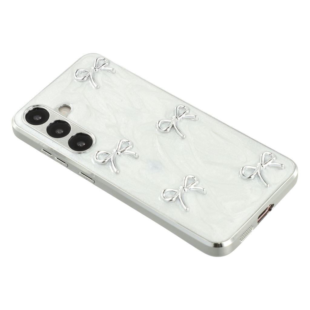 For Samsung Galaxy S24 FE Case Electroplated Epoxy Metal Decor TPU+Acrylic Phone Cover Precise Cutouts