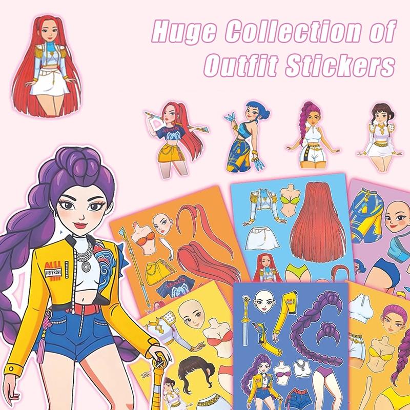 Demœ Hunters DIY Stickers Set Puzzle Face Changing Stickers Kpop DIY Phone Laptop Luggage Skateboard Graffiti Decals Kids Gift