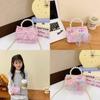 Adorable Butterfly Knot Design Children's Handbag Stylish Pearl Handle For Kids