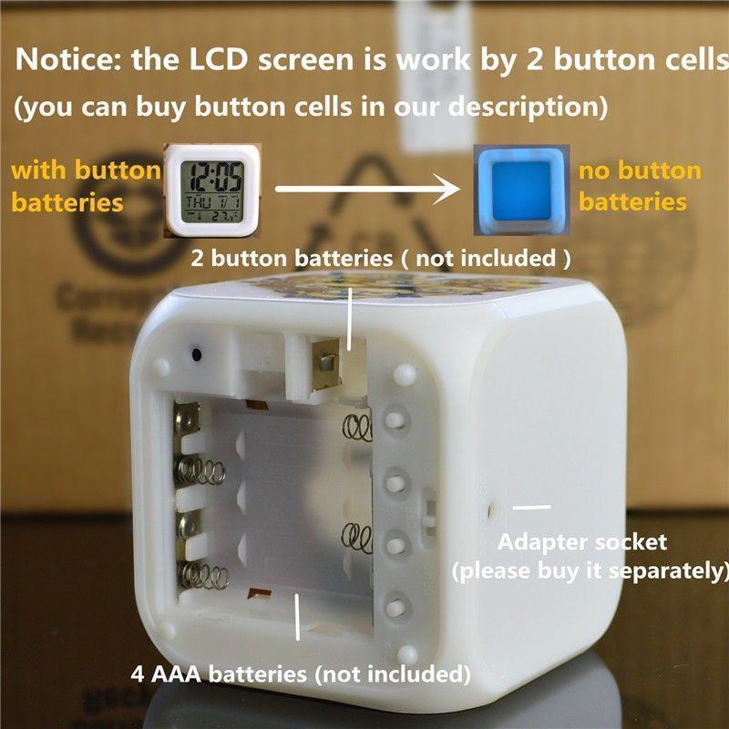 Мультяшный Умный Светящийся Будильник с Календарем и Термометром, Большой Светодиодный Экран для Спальни