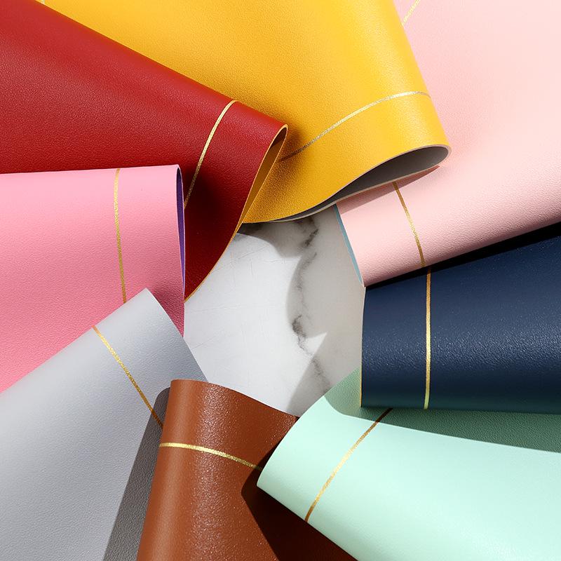 Nordic Two-Tone Oval Leather Placemat - Waterproof, Oil-Proof, Heat-Resistant.