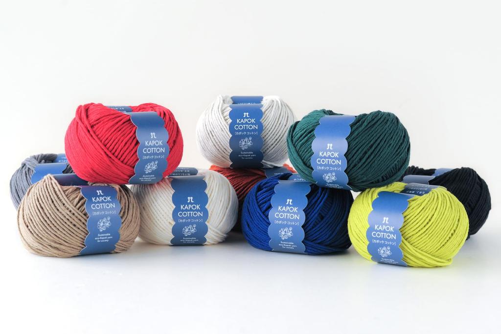 Hamanaka Hand Knitting Kapok Medium Color no 3398 Yarn, Cotton, Weight, 9, "Kiwata Hana" (Winter Flower) Pattern, 30g, Approx. 72m,