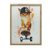 Poster Kitty On a Snowboard Poster Kitty On a Snowboard, 40X50 Cm, Gold Aluminum Frame, 230 Gsm Matte Paper