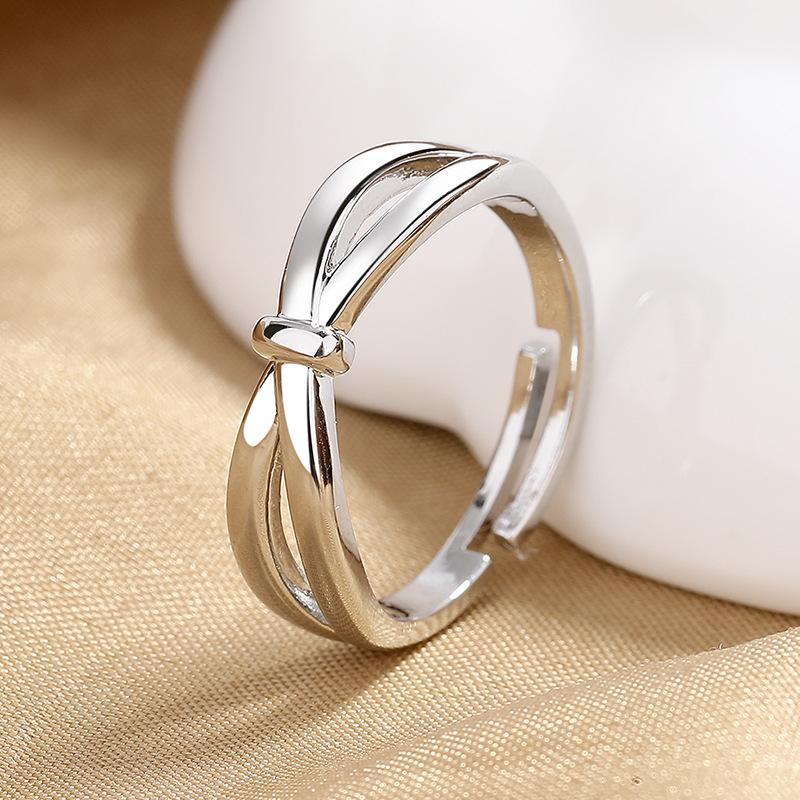925 Sterling Silver Ring Open Adjustable Silver/Gold for Women Exquisite Student Girlfriend Jewelry Accessories Wedding Party