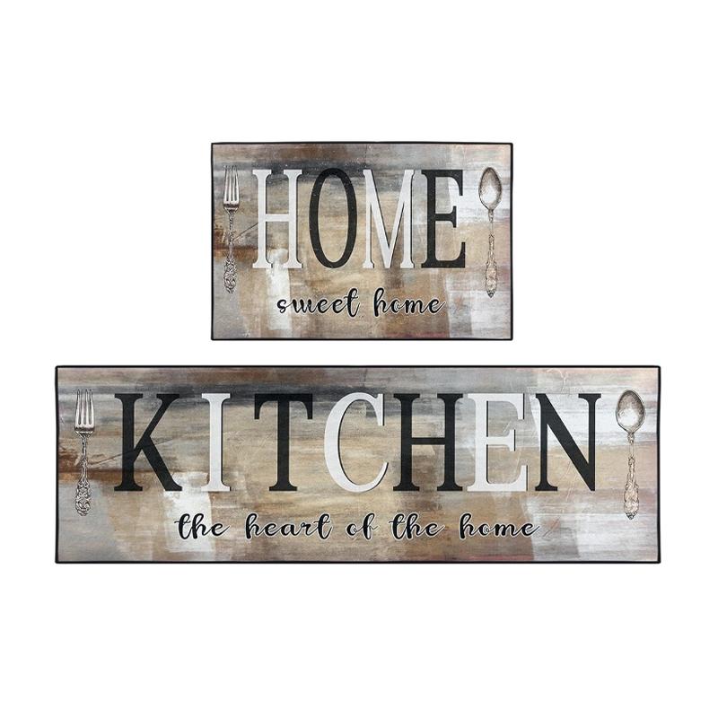 Kitchen Carpet Comfort Blue-green Mat Vintage Farmhouse Design Style Long Rug for Kitchen Home Decoration Alfombra De Cocina