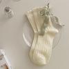 Women's Spring and Summer New Ribbon Bow Breathable Ballet Wind Tube Pile Socks