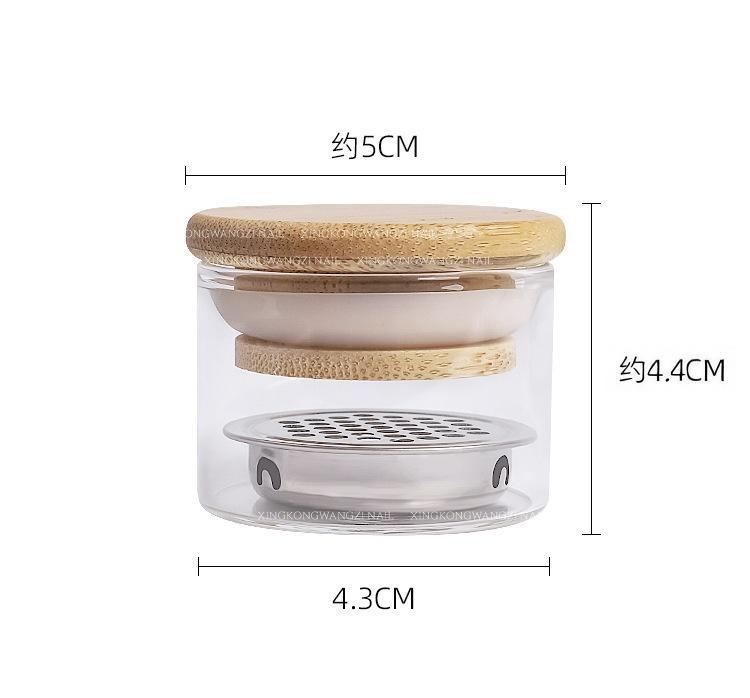 Nail Art Brushes Washing Cup Nail Brush Cleaner Dappen Dish with Lid 5.8*5cm Nail Glitter Acrylic Liquid Powder Removal Cup E8@