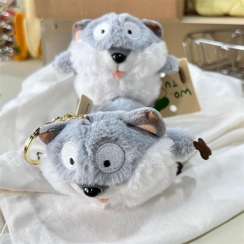 Cute Sesame Fox Squeaky Plush Doll Stuffed Animal Toys Keychain Backpack Pendants Bag Hanging Ornaments Couple Accessories Gifts