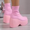 Wedge Platform Shoes For Women Ankle Boots Plus Size 43 Punk Gothic Shoes Female Autumn Short Boots Thick Sole Chunky Shoes Modern Boots