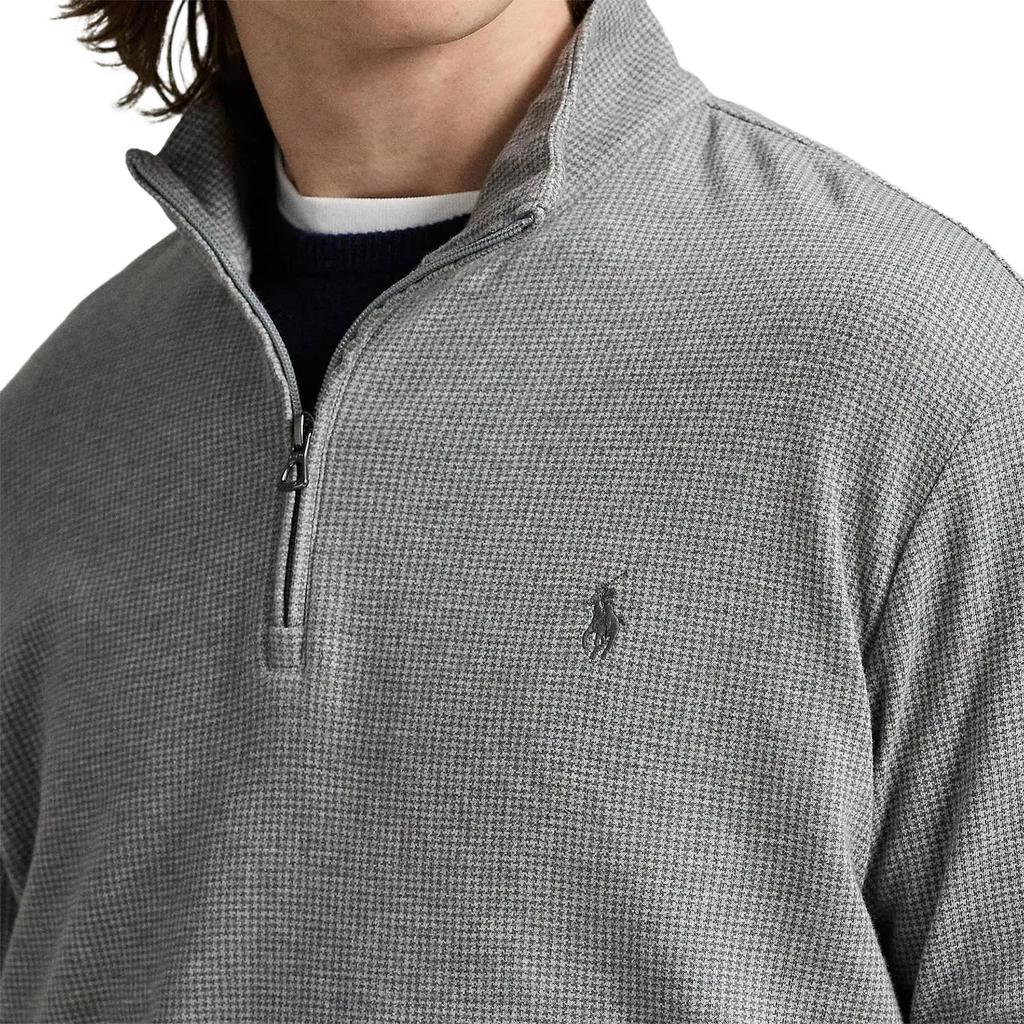 Polo Ralph Lauren Cotton Blend Plain Knit Houndstooth Pullover Sweatshirt Men Sweatshirt 710964524-001