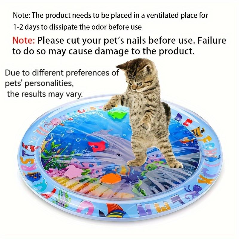 1 шт. Водный сенсорный игровой коврик Утолщенный надувной водный коврик для кошек и собак Игровая площадка для питомцев с темой рыбы, моря, океана Сенсорная игрушка Вода