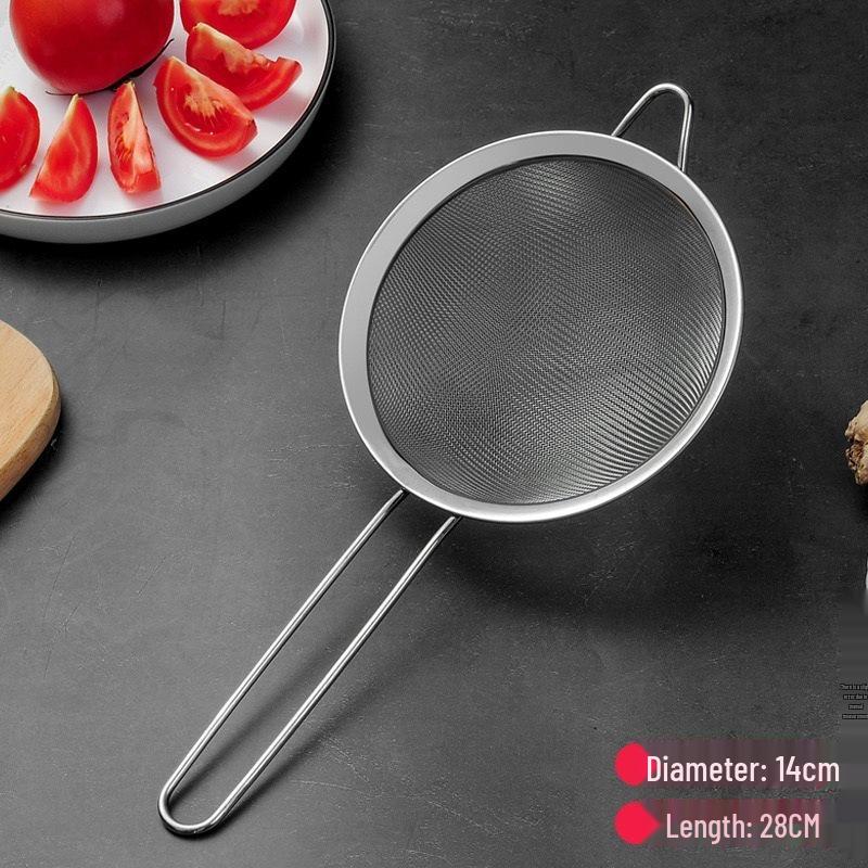 Stainless Steel Ladle with Mesh Sieve for Flour, Medicine, Juice, Baby Food, Sesame, Egg Wash, and Baking