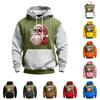 Men's Christmas Print Color Block Hooded Casual Sports Comfort Sweatshirt