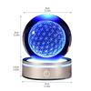 3D Luxury Flower of Life Crystal Ball with LED Colorful Lighting and Touch Chakra Purification Healing Flower Globe for Spiritual Flower Exploring