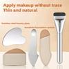 Three-Piece Stainless Steel Foundation Spatula Love Beauty Plate Seamless Line Makeup Brush Cream Spoon Makeup Liquid Foundation