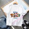 Paw Patrols Girl White T Shirt  Cartoon Skye Short Sleeve Tops Summer Kids Korean Clothes Baby Casual Tees Cute Birthdays Gifts