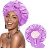 Double-Layer Satin Bow Tie Sleep Cap for Women - Reversible Bandana Style Bonnet for Hair Care