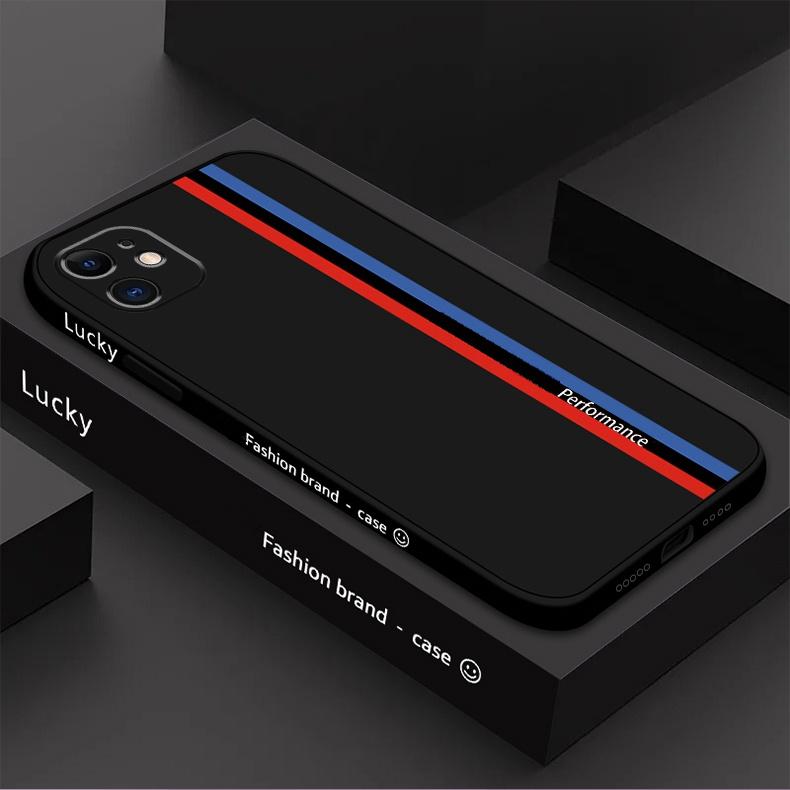 Luxury Fashion Case For Iphone 14 13 11 12 Pro Max XR XS X 6 7 8 Plus SE Case Straight Edge Soft Liquid Silicone Protective Cover