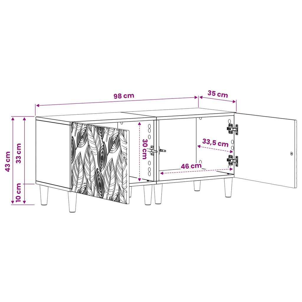 TV Stand Artisan Oak Engineered Wood