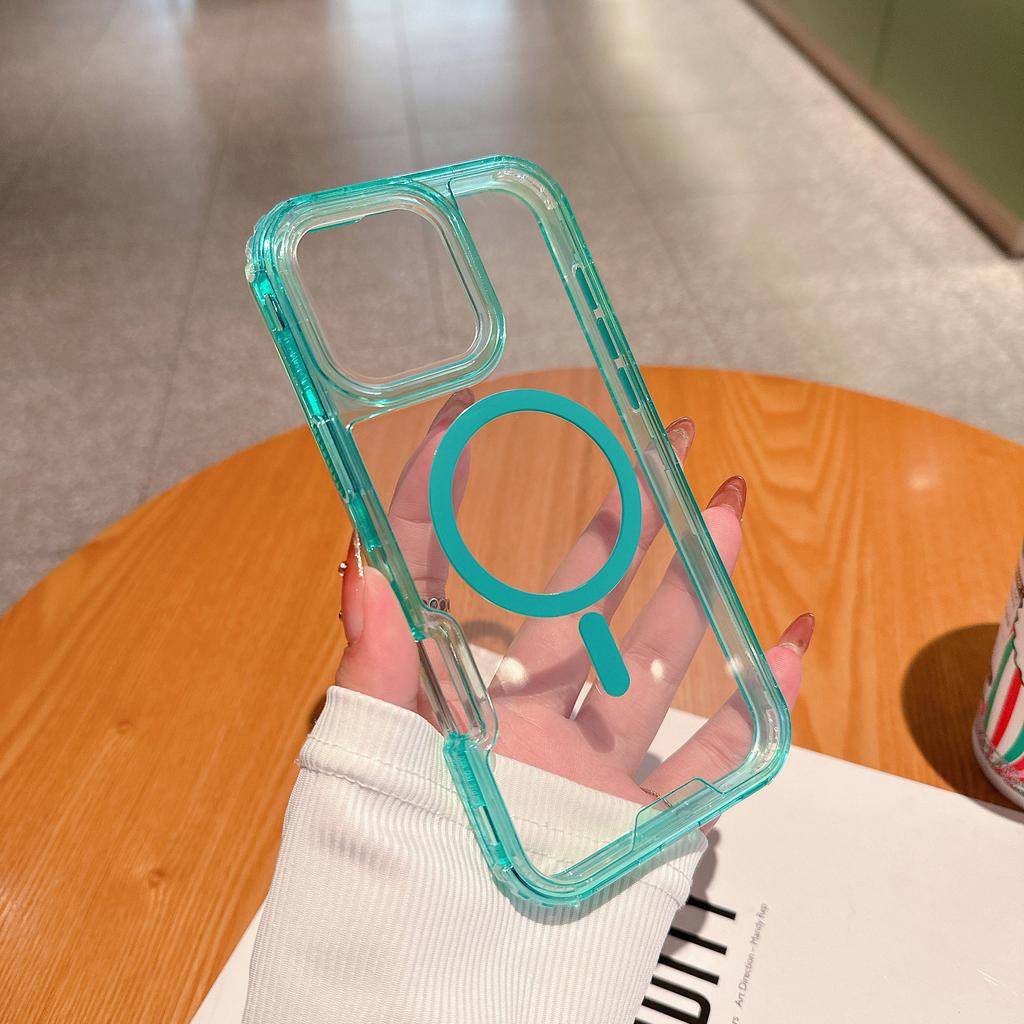 Second Generation Magnetic Colorful Thin Three-in-One Independent Button Phone Case for IP16promax Case