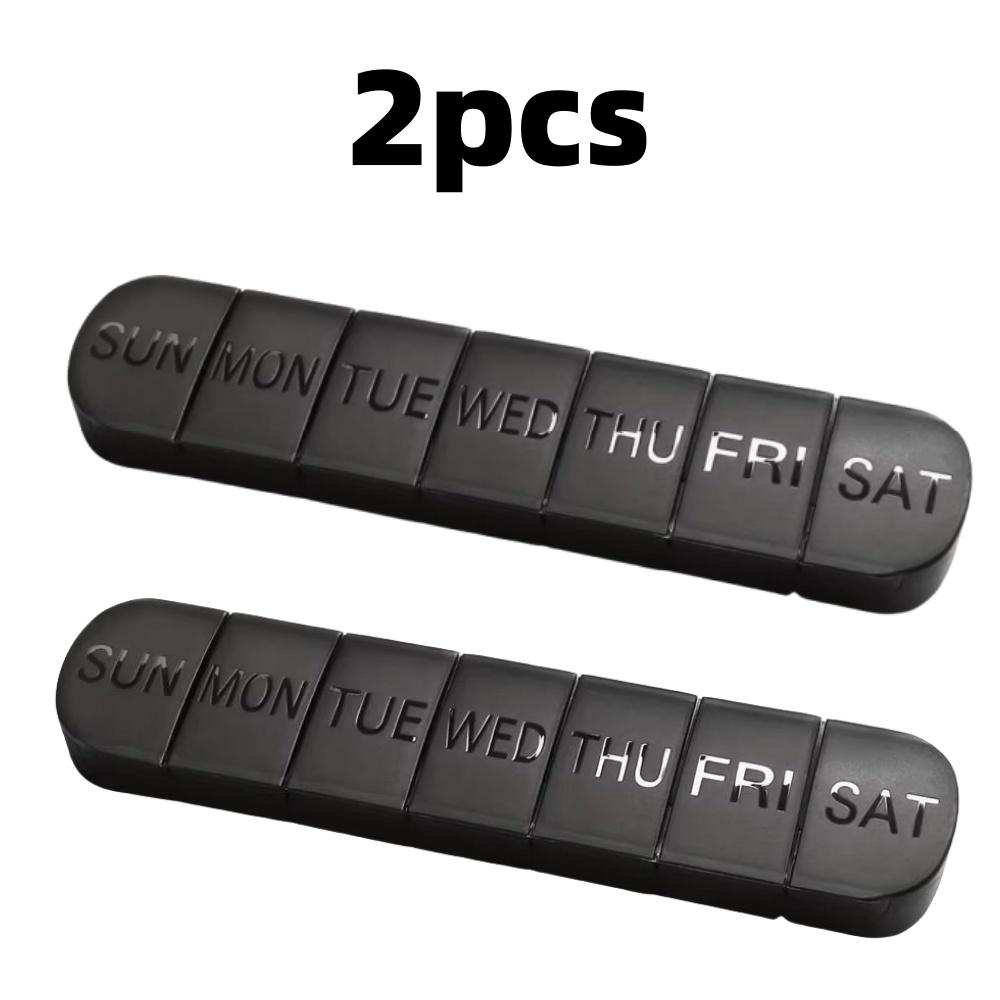 Портативный еженедельный органайзер для таблеток 7-дневный диспенсер для лекарств Большая вместимость Коробка для витаминов Индивидуальное хранение Герметичный Длинный органайзер для таблеток