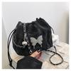 2025 new spring popular chain small bag women's niche design butterfly messenger bag casual shoulder bucket bag