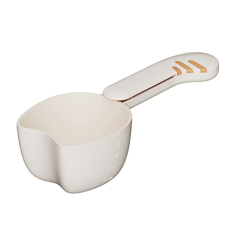 Мерный совок для риса Многофункциональная ложка для кормления кошек, собак, домашних животных с зажимом для запечатывания Бытовая пластиковая кухонная мерная ложка