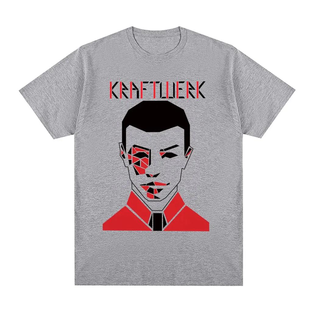 Kraftwerk Винтажная футболка 70-х Электронный Синтезатор Авангард Мода Ретро Графика Хлопок Мужская Футболка Женские Топы