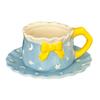 Small Fresh Starry Sky Cup and Saucer Ceramic Coffee Cup Office Girl Heart Bow Afternoon Tea Cup and Saucer Souvenir