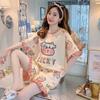 Summer Pajamas Loungewear Set Women's Summer Thin Short Sleeve Cute Princess Style Plus Size Student Pajamas Loungewear Set