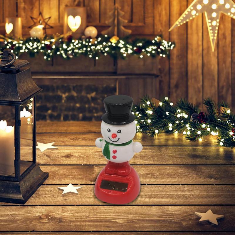 Качающаяся голова, мультяшная рождественская кукла, игрушки, работающие на солнечной энергии, танцевальная машинка, украшения, новое поступление, рождественские качающиеся игрушечные машинки, аксессуары