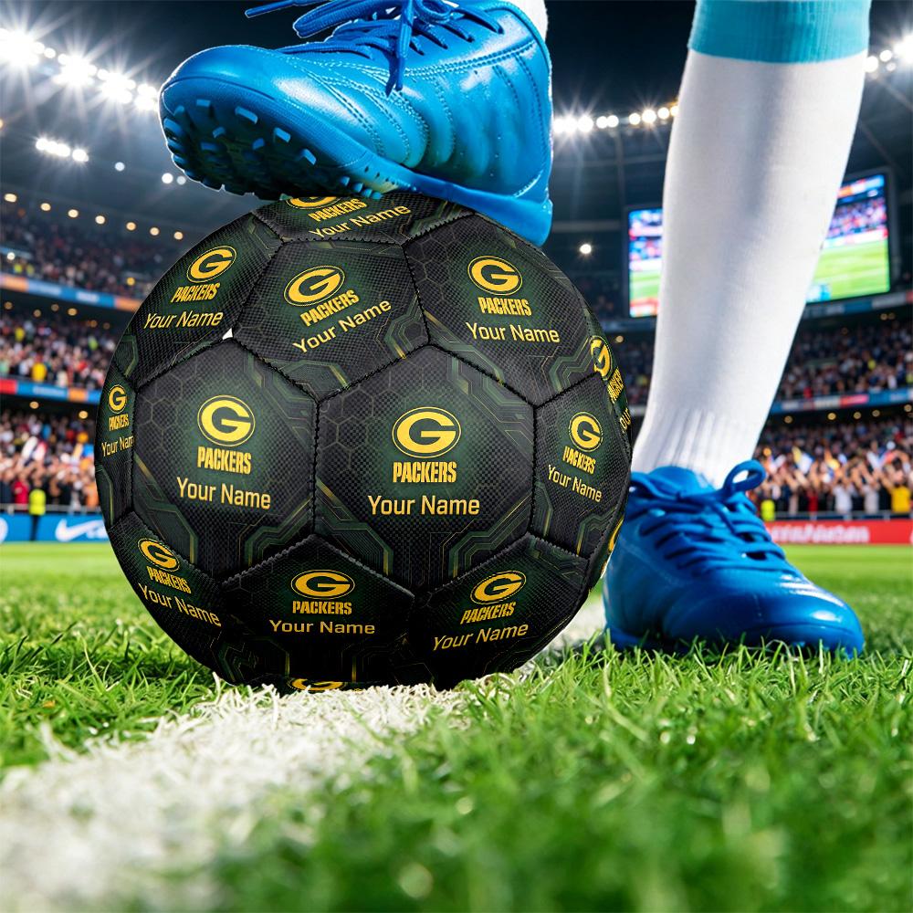 Green Bay Packers Size 5 Football, Custom Name Text Personalized Soccer Ball Sport Training Gift